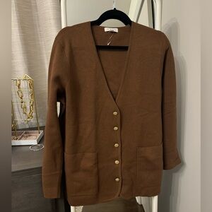 J.CREW Giselle V-neck Blazer Sweater Women's Size L Heather Walnut